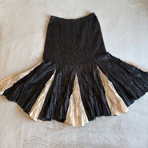 MINA Black and Cream A-Line Skirt